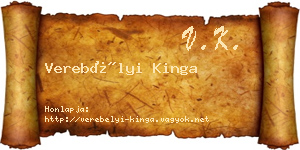 Verebélyi Kinga névjegykártya